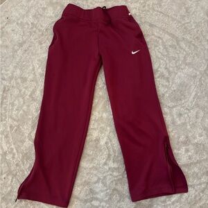 Nike Maroon Jogger Pants with White Swoosh